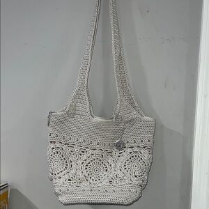 The Sak Cream Crochet Tote Bag